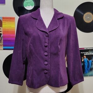 Expressions | Vintage Purple Faux Suede Tie Waist Jacket